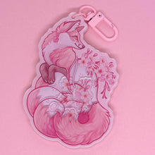 Load image into Gallery viewer, Sakura fox acrylic shaker keyring