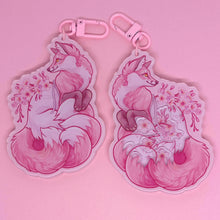 Load image into Gallery viewer, Sakura fox acrylic shaker keyring