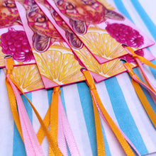 Load image into Gallery viewer, Pink Lemonade Clouded leopard ribboned bookmark