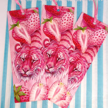 Load image into Gallery viewer, Strawberry tiger ribboned bookmark