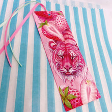 Load image into Gallery viewer, Strawberry tiger ribboned bookmark