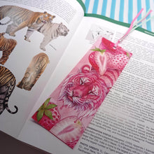 Load image into Gallery viewer, Strawberry tiger ribboned bookmark