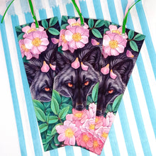 Load image into Gallery viewer, Rambling rose silver fox ribboned bookmark