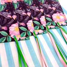 Load image into Gallery viewer, Rambling rose silver fox ribboned bookmark