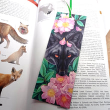 Load image into Gallery viewer, Rambling rose silver fox ribboned bookmark