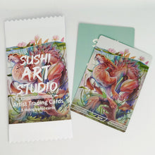 Load image into Gallery viewer, Artist Trading Cards: 5 holographic trading cards booster pack