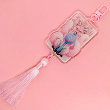 Load image into Gallery viewer, Sakura Fox Festival Tasseled Acrylic Charm Clip