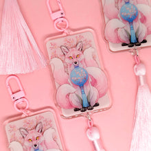 Load image into Gallery viewer, Sakura Fox Festival Tasseled Acrylic Charm Clip