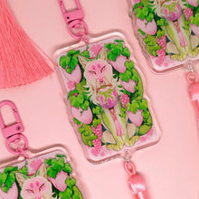 Load image into Gallery viewer, Pink Grape Fox Festival Tasseled Acrylic Charm Clip
