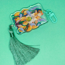 Load image into Gallery viewer, Onagadori Fox Festival Tasseled Acrylic Charm Clip