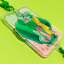 Load image into Gallery viewer, Square Melon Fox Festival Tasseled Acrylic Charm Clip
