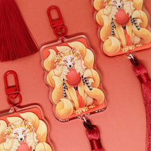 Load image into Gallery viewer, Kabuki Fox Festival Tasseled Acrylic Charm Clip