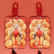 Load image into Gallery viewer, Kabuki Fox Festival Tasseled Acrylic Charm Clip