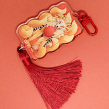 Load image into Gallery viewer, Kabuki Fox Festival Tasseled Acrylic Charm Clip