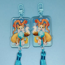 Load image into Gallery viewer, Dragon’s Apprentice Fox Festival Tasseled Acrylic Charm Clip