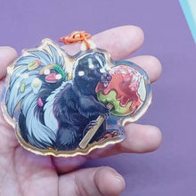 Load and play video in Gallery viewer, Candy apple skunk holographic acrylic keyring