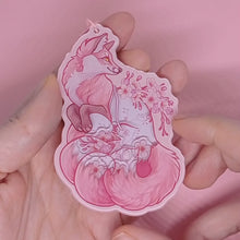 Load and play video in Gallery viewer, Sakura fox acrylic shaker keyring