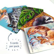 Load image into Gallery viewer, Artist Trading Cards: 5 holographic trading cards booster pack