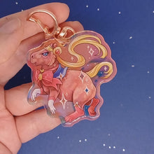 Load and play video in Gallery viewer, Magical girl capybara holographic acrylic keyring