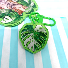 Load image into Gallery viewer, Varigated Monstera & Jaguar, 2 part Large Acrylic Keyring