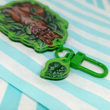 Load image into Gallery viewer, Satin Pothos & Golden Cat, 2 part Acrylic Keyring