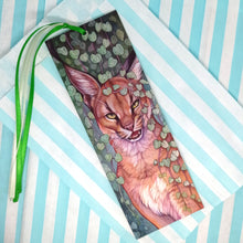 Load image into Gallery viewer, String of Hearts & Caracal ribboned bookmark