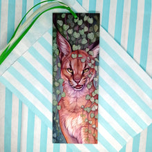 Load image into Gallery viewer, String of Hearts & Caracal ribboned bookmark