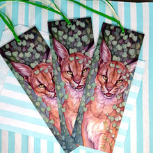 Load image into Gallery viewer, String of Hearts & Caracal ribboned bookmark