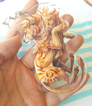 Load image into Gallery viewer, Golden Sun Lion Large Acrylic Keyring