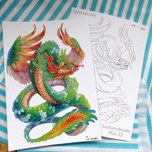 Load image into Gallery viewer, May 2023 Monthly Print + Sticker: &#39;Quetzalcoatl&#39;
