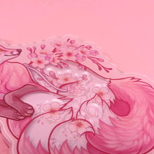 Load image into Gallery viewer, Sakura fox acrylic shaker keyring
