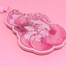 Load image into Gallery viewer, Sakura fox acrylic shaker keyring

