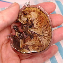 Load image into Gallery viewer, Spotted Hyena sleepy acrylic keyring
