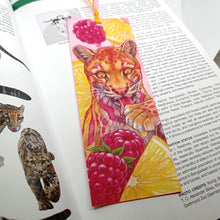 Load image into Gallery viewer, Pink Lemonade Clouded leopard ribboned bookmark
