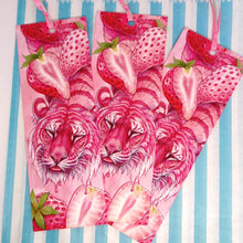 Load image into Gallery viewer, Strawberry tiger ribboned bookmark
