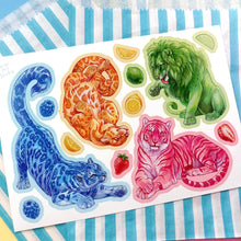 Load image into Gallery viewer, Fruit big cats sticker sheet
