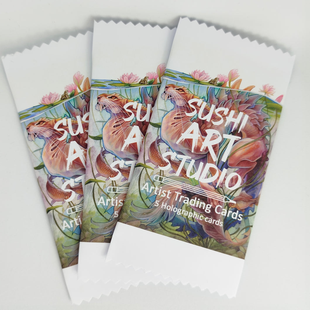 Artist Trading Cards: 5 holographic trading cards booster pack