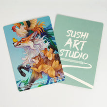 Load image into Gallery viewer, Artist Trading Cards: 5 holographic trading cards booster pack
