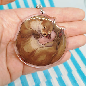 River Otter sleepy acrylic keyring