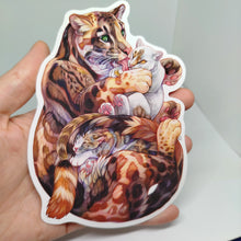 Load image into Gallery viewer, Large vinyl sticker: Clouded Leopard family
