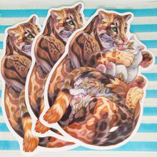 Load image into Gallery viewer, Large vinyl sticker: Clouded Leopard family
