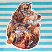 Load image into Gallery viewer, Large vinyl sticker: Clouded Leopard family
