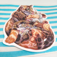 Load image into Gallery viewer, Large vinyl sticker: Clouded Leopard family
