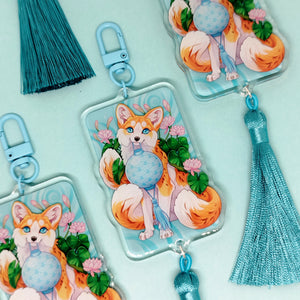 Lotus Fox Festival Tasseled Acrylic Charm Clip