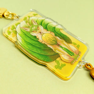 Ginkgo Fox Festival Tasseled Acrylic Charm Clip