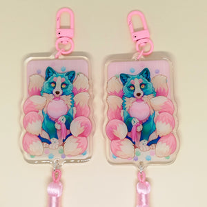 Mochi Fox Festival Tasseled Acrylic Charm Clip