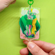 Load and play video in Gallery viewer, Square Melon Fox Festival Tasseled Acrylic Charm Clip
