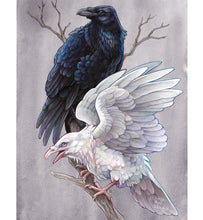 Load image into Gallery viewer, February 2023 Monthly Print + Sticker: &#39;White Raven&#39;
