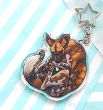 Load image into Gallery viewer, African Painted Dog sleepy acrylic keyring
