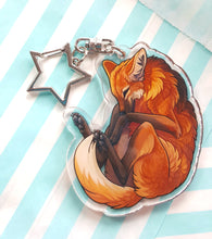 Load image into Gallery viewer, Maned Wolf sleepy acrylic keyring
